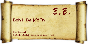 Bohl Baján névjegykártya